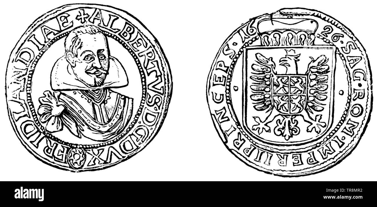 Moneta: Quarto Valley Wallensteins, , (Enciclopedia, 1893) Foto Stock