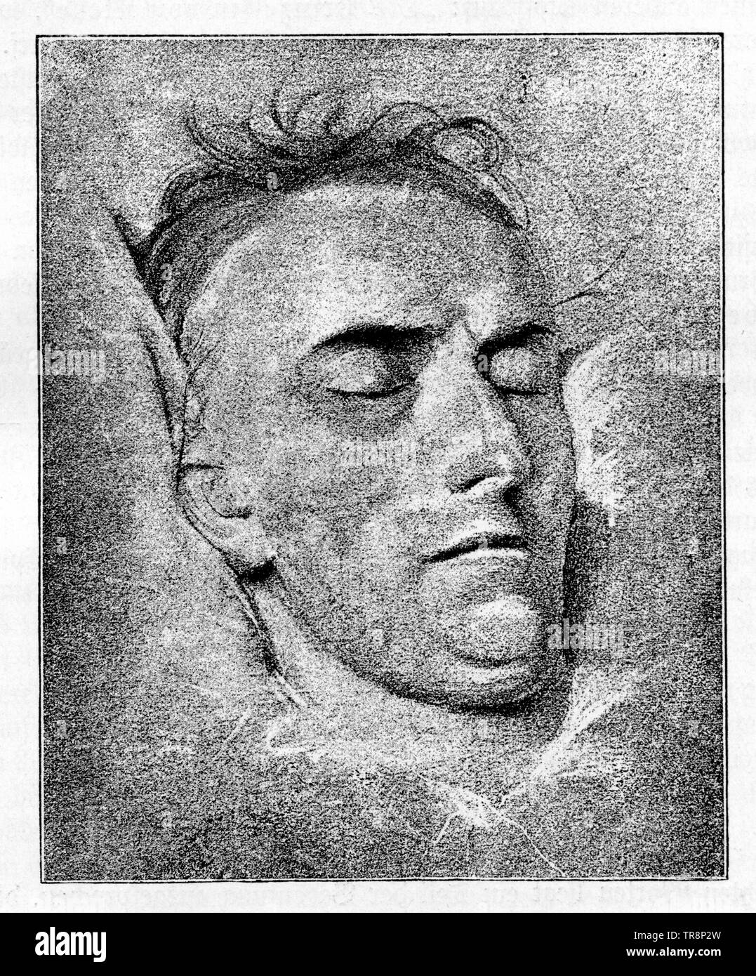 Friedrich Schiller sul letto di morte, dopo un disegno da F Jagemann, 1805 , F Jagemann (, ) Foto Stock