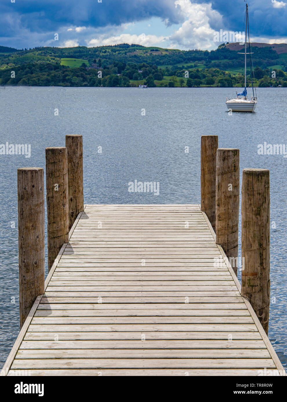 Ambleside Pier, il lago Windermere, Lake District, REGNO UNITO Foto Stock