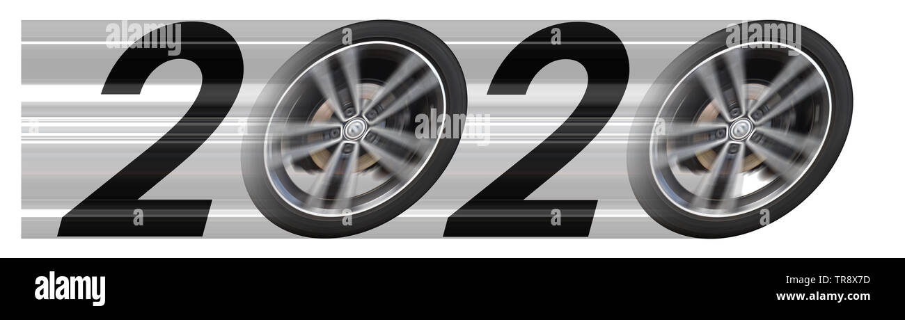 Testo 2020 con ruote in lega. Foto Stock