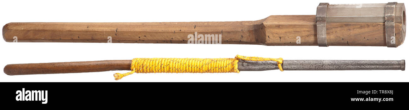 Bracci lunghi, matchlock e wheellock, due cannoni a mano, moderne repliche della cosiddetta Tabor e Berna, handgonne Additional-Rights-Clearance-Info-Not-Available Foto Stock