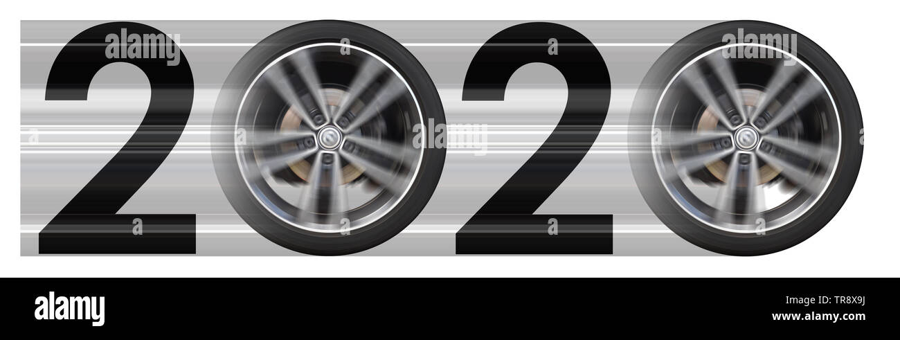 Testo 2020 con ruote in lega. Foto Stock