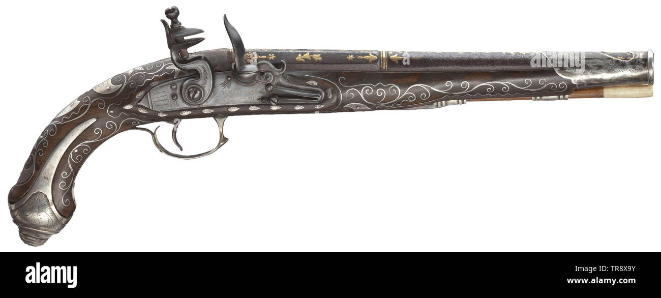 Piccole armi, pistole, flintlock pistola, Impero Ottomano, balcanica Turco, circa 1820, Additional-Rights-Clearance-Info-Not-Available Foto Stock