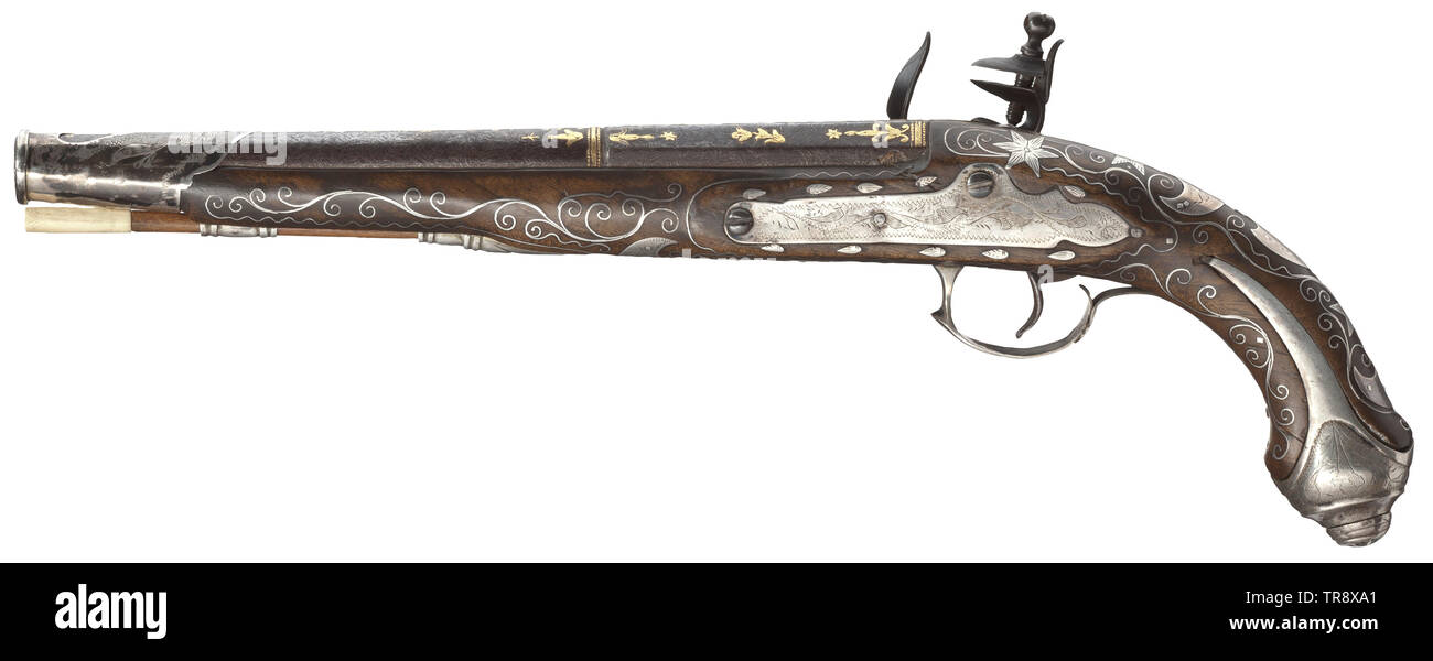 Piccole armi, pistole, flintlock pistola, Impero Ottomano, balcanica Turco, circa 1820, Additional-Rights-Clearance-Info-Not-Available Foto Stock