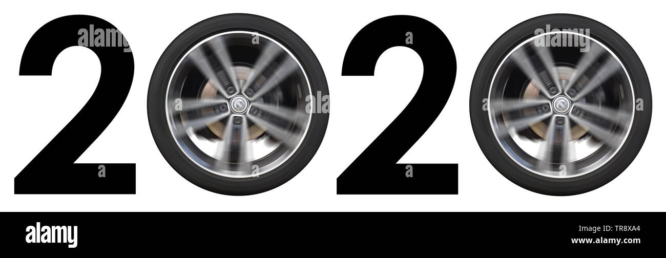 Testo 2020 con ruote in lega. Foto Stock