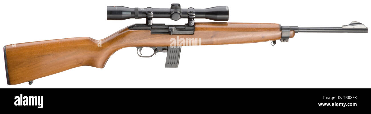 Civile bracci lungo, sistemi moderni, carabina automatica modello Erma E M 1 con campo di applicazione, il calibro 22 lr, numero 57133, Additional-Rights-Clearance-Info-Not-Available Foto Stock