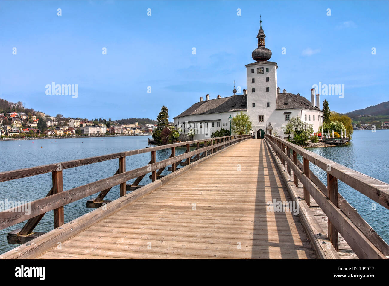 Ort (Castello Schloss Ort), a Gmunden sul lago Traunsee, Austria Foto Stock