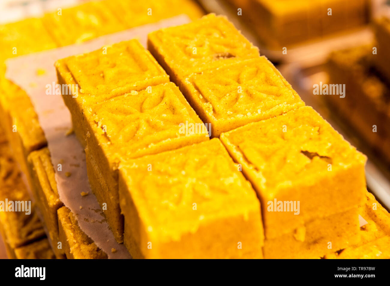 Mung bean torta, una speciale snack a Xi'an, Cina Foto Stock