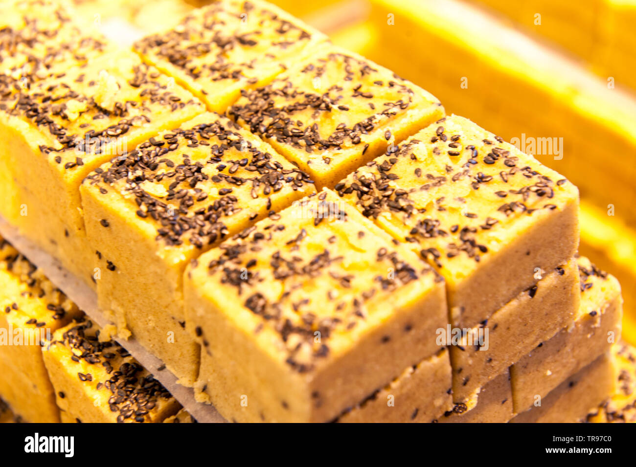 Mung bean torta, una speciale snack a Xi'an, Cina Foto Stock