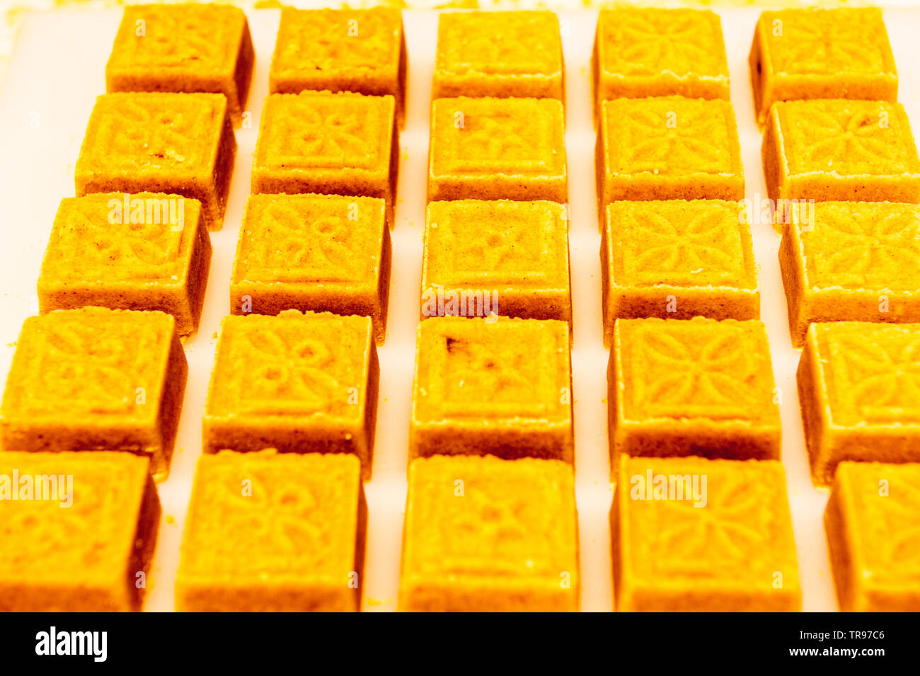 Mung bean torta, una speciale snack a Xi'an, Cina Foto Stock