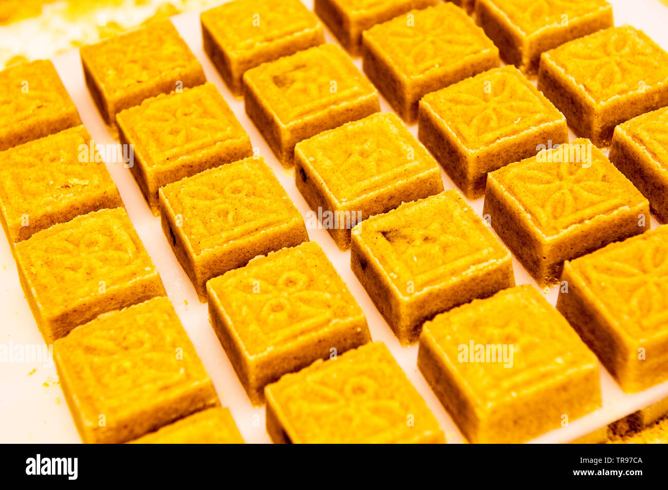 Mung bean torta, una speciale snack a Xi'an, Cina Foto Stock
