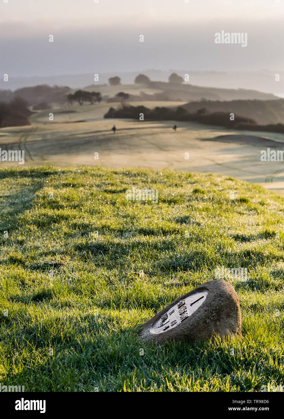 La mattina presto a golf presso la struttura Carlyon Bay Cornwall Foto Stock