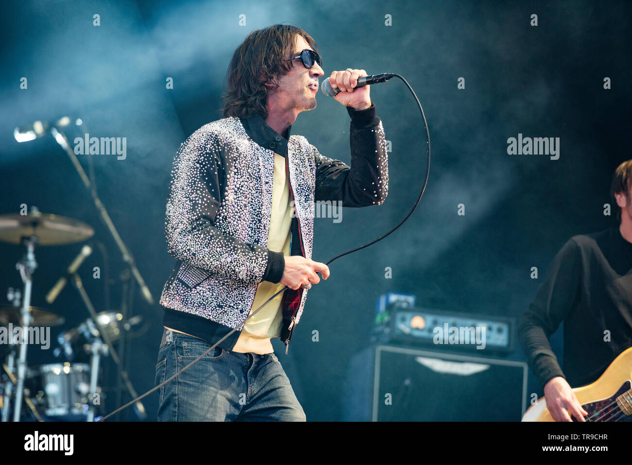 Warrington, Regno Unito. 26 maggio 2019. Richard Ashcroft in primo piano il giorno 2 del Quartiere Weekender in Victoria Park, Warrington 26/05/2019 Foto Stock