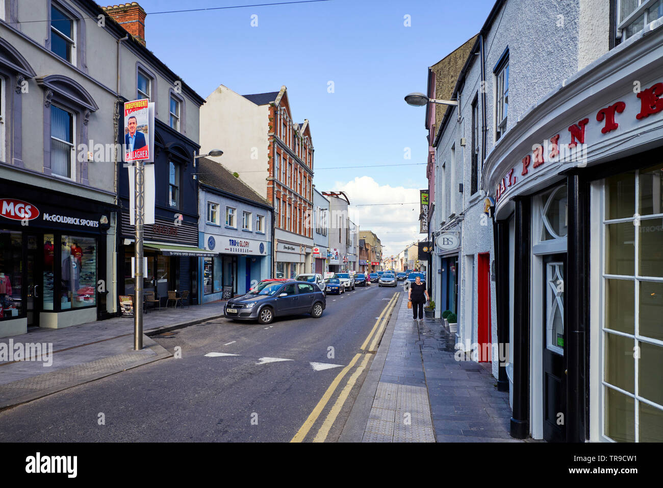 La strada principale di Strabane, Irlanda del Nord Foto Stock