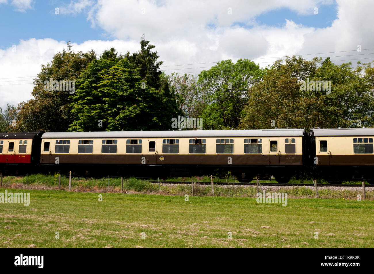 Conserve di GWR carrello sulla Gloucestershire Warwickshire Railway, Gloucestershire, Regno Unito Foto Stock