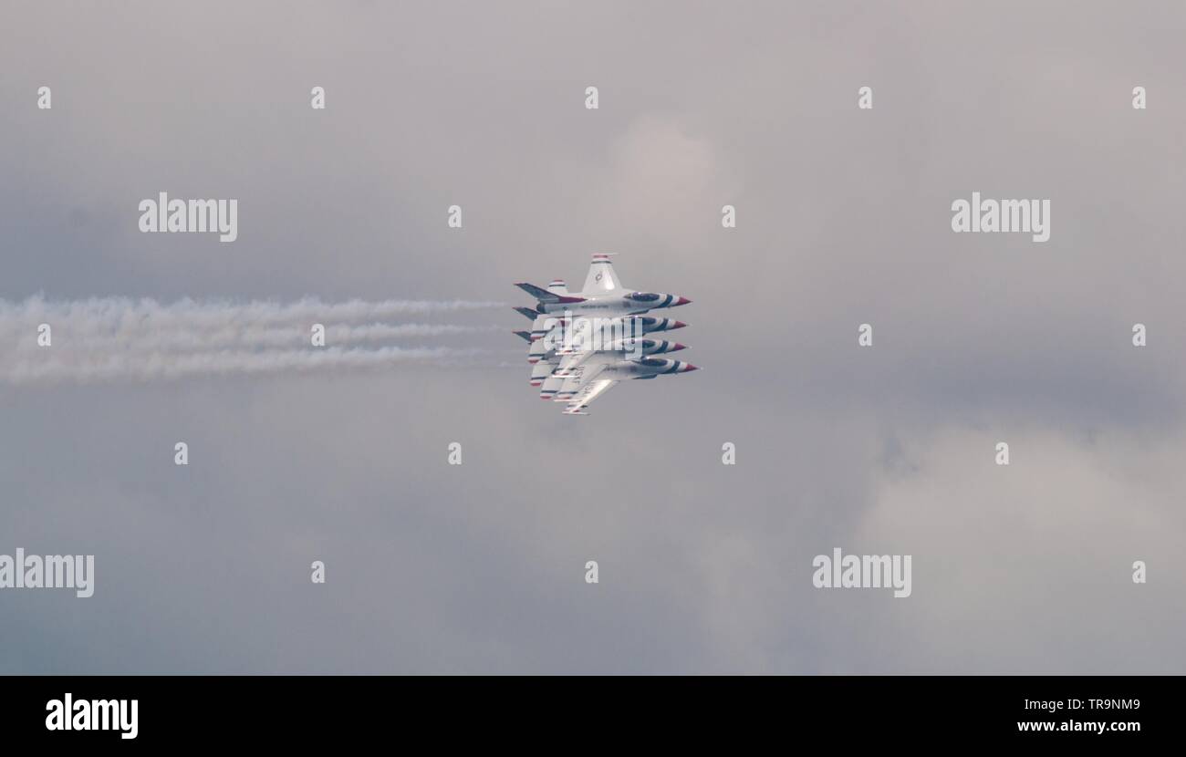 Il USAF Thunderbird F-16 Team Display Foto Stock