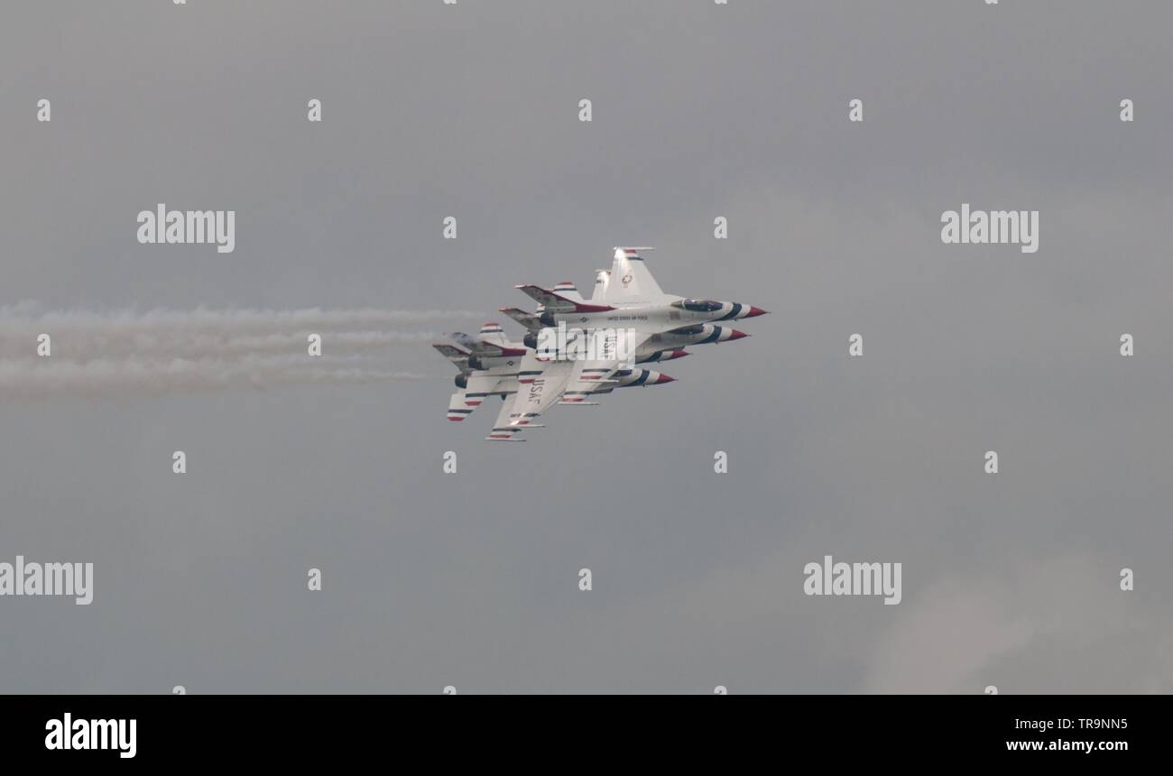 Il USAF Thunderbird F-16 Team Display Foto Stock