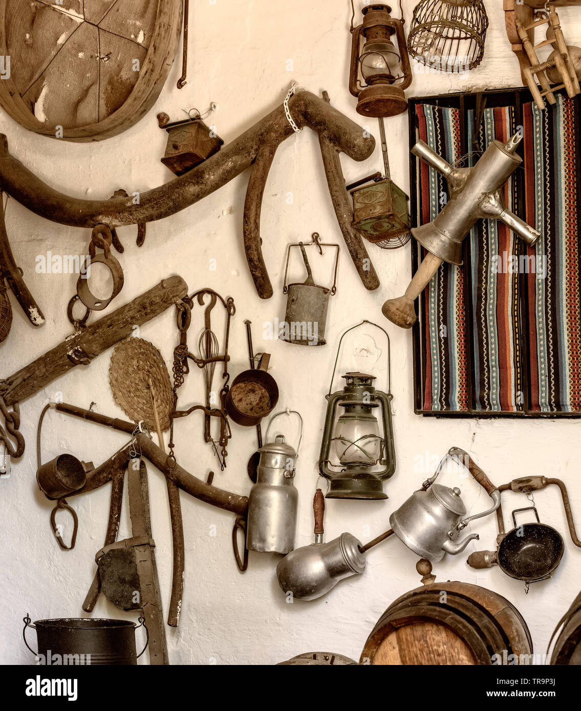 Vecchi oggetti di lavoro dal passato del sud della Spagna Foto Stock