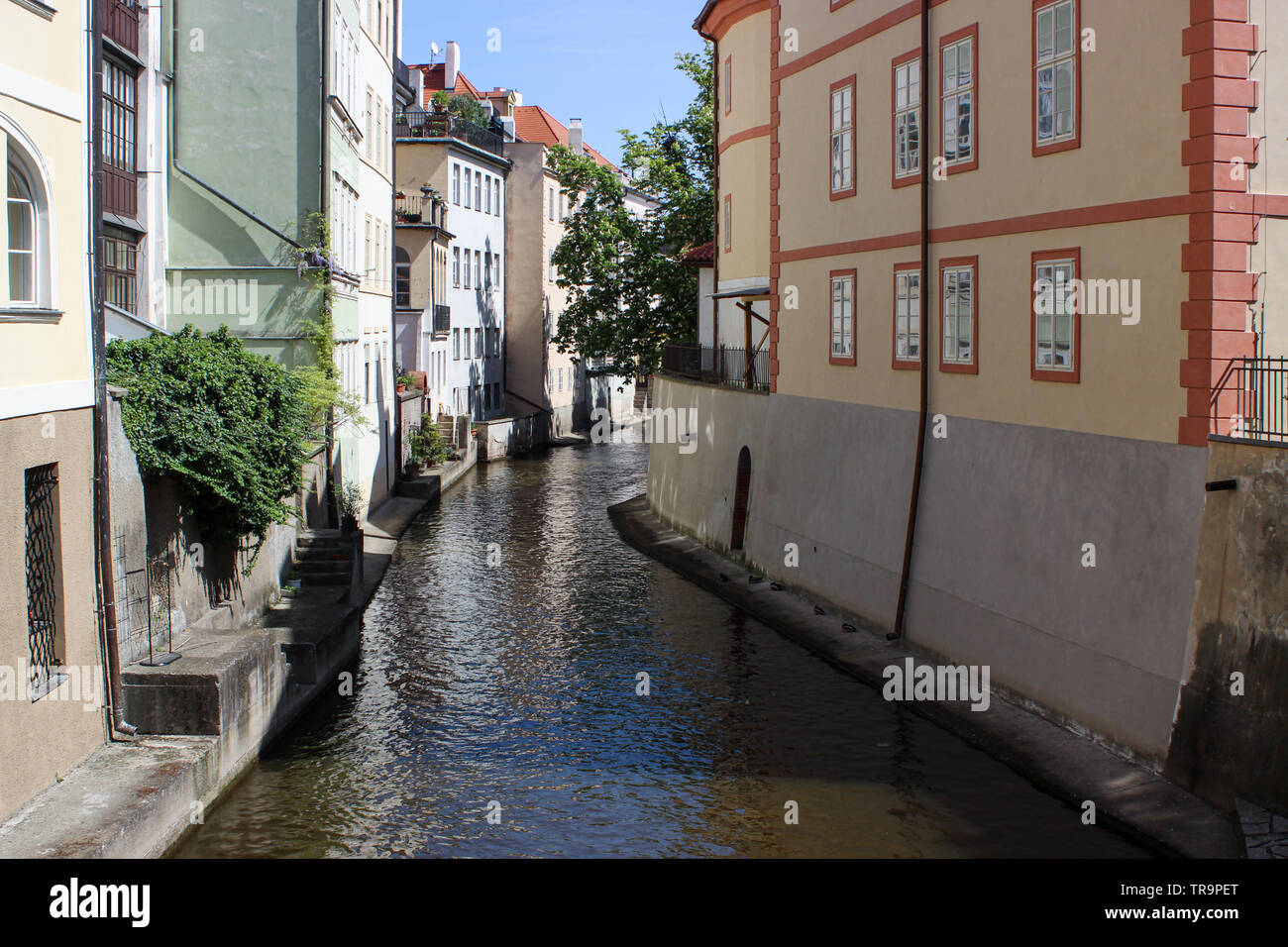 Čertovka, il Devil's Canal, a Praga, Repubblica Ceca Foto Stock