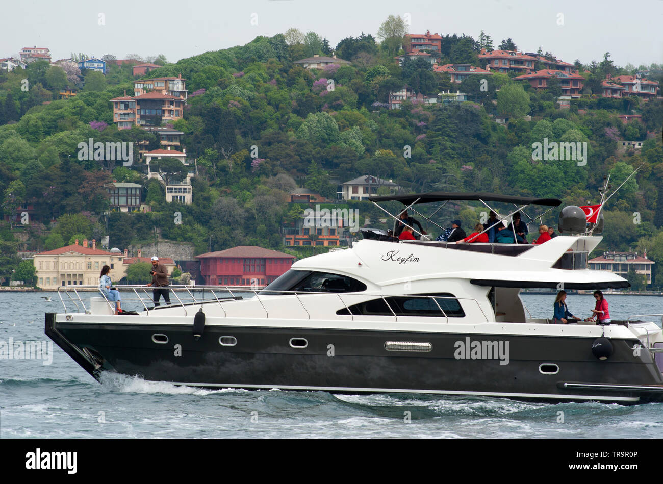 Barca sul Mare del Bosforo a Istanbul. Turchia Foto Stock