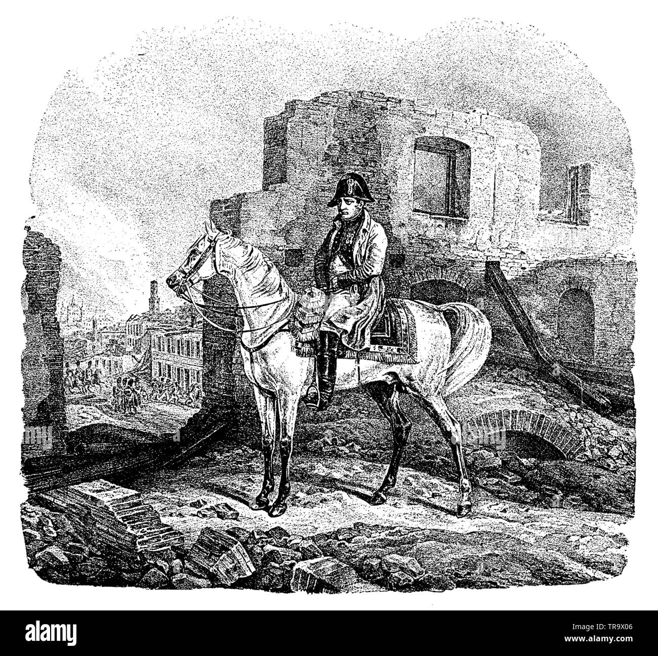 Napoleone a Mosca il 22 settembre 1812 , A. Adam (libro di storia, 1899) Foto Stock