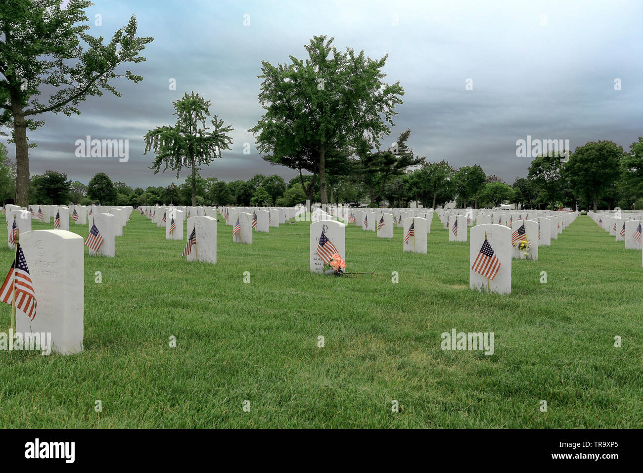 Long Island National Cemetery Farmingdale Long Island New York Foto Stock