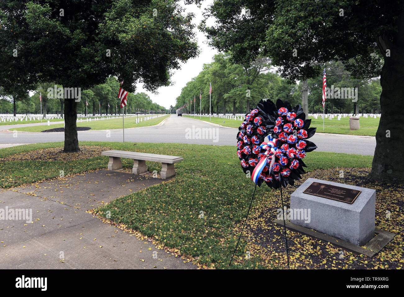 Long Island National Cemetery Farmingdale Long Island New York Foto Stock