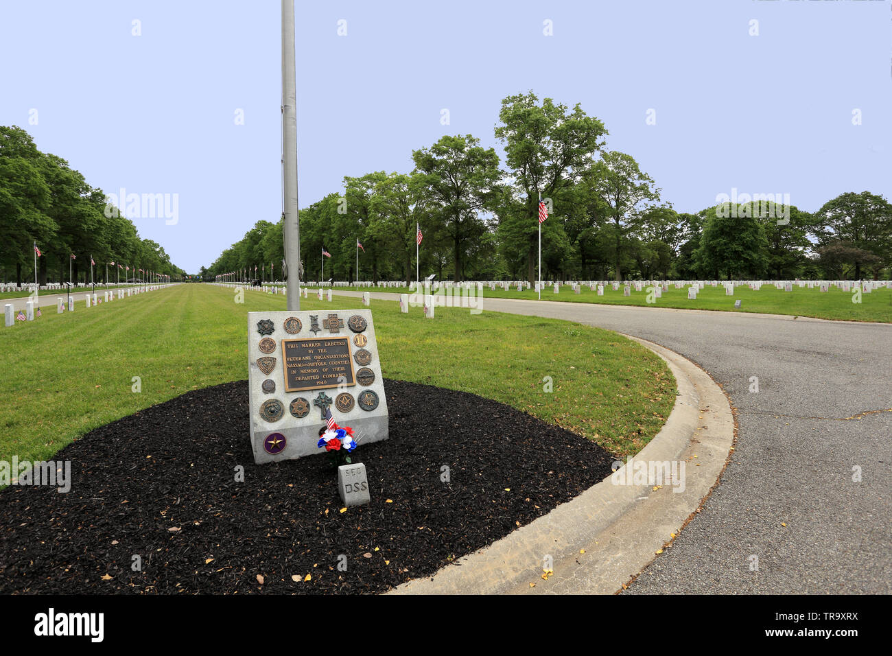 Long Island National Cemetery Farmingdale Long Island New York Foto Stock