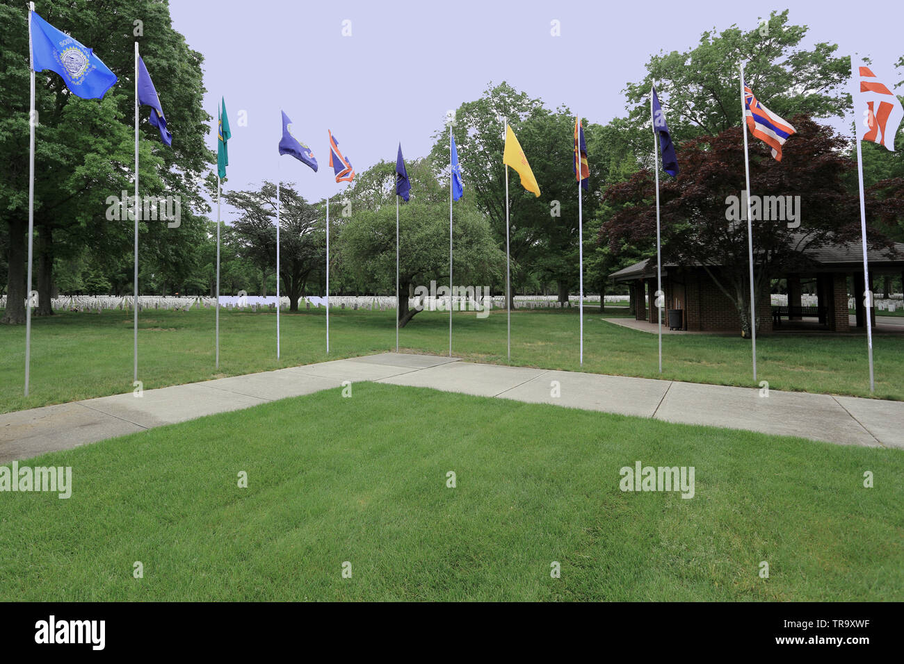 Long Island National Cemetery Farmingdale Long Island New York Foto Stock