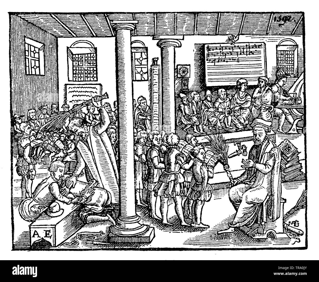 La scuola nel XVI secolo. Dopo una xilografia da 1592., , (religione libro di storia, 1923) Foto Stock