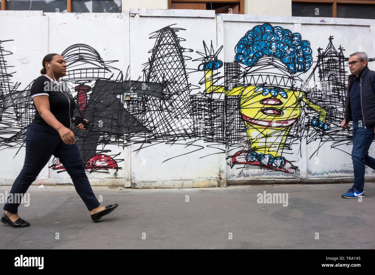 Nathan Bowen di arte di strada a Southwark Street vicino al Mercato di Borough, Southwark, Londra, Regno Unito Foto Stock