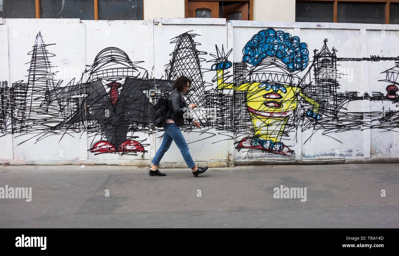 Nathan Bowen di arte di strada a Southwark Street vicino al Mercato di Borough, Southwark, Londra, Regno Unito Foto Stock