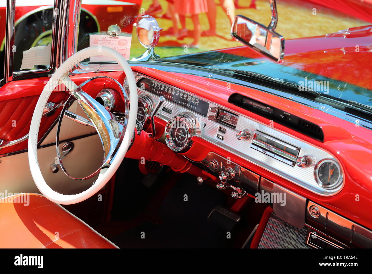 Cruscotto di una Pontiac Star Chief convertibili in Boulder City, Nevada, STATI UNITI D'AMERICA Foto Stock