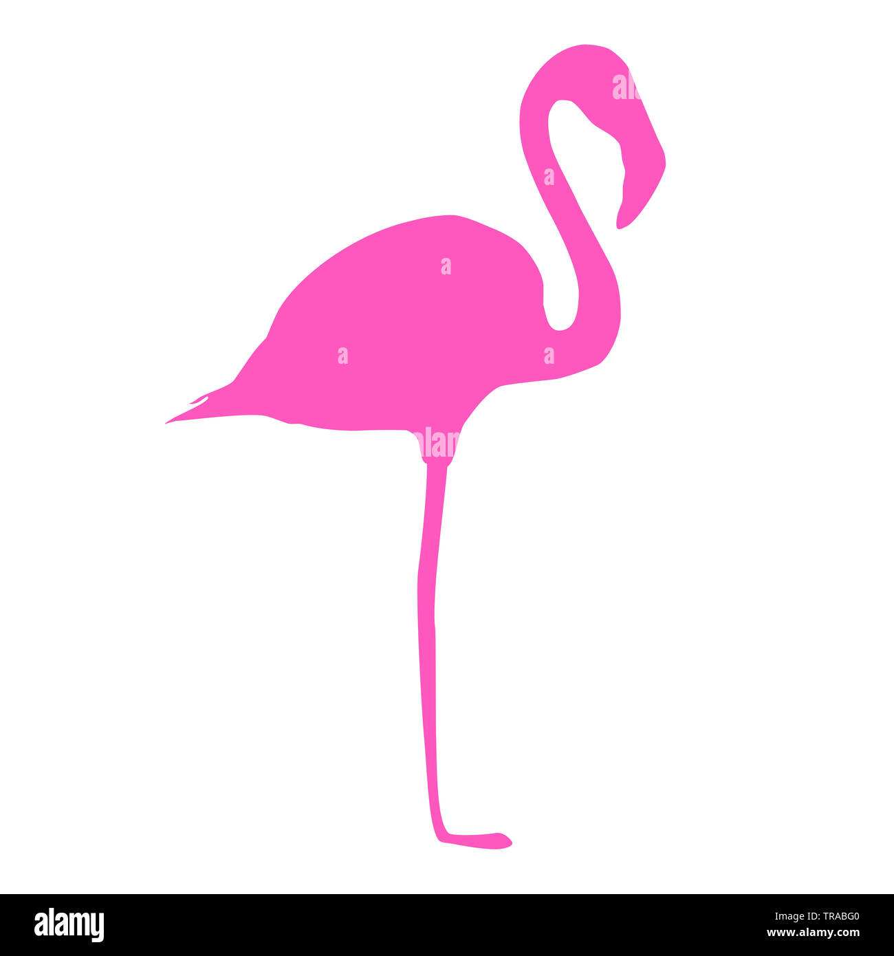 Fenicottero rosa icona isolati su sfondo bianco. Uccello tropicale  silhouette semplice logo, design di estate Foto stock - Alamy