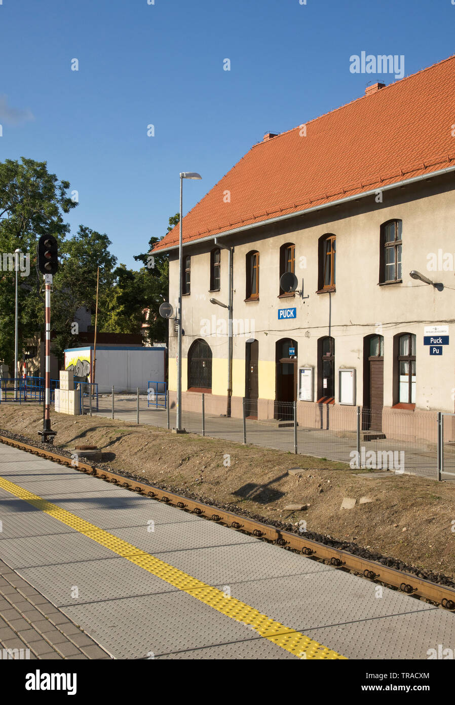 Stazione ferroviaria di Puck. Polonia Foto Stock