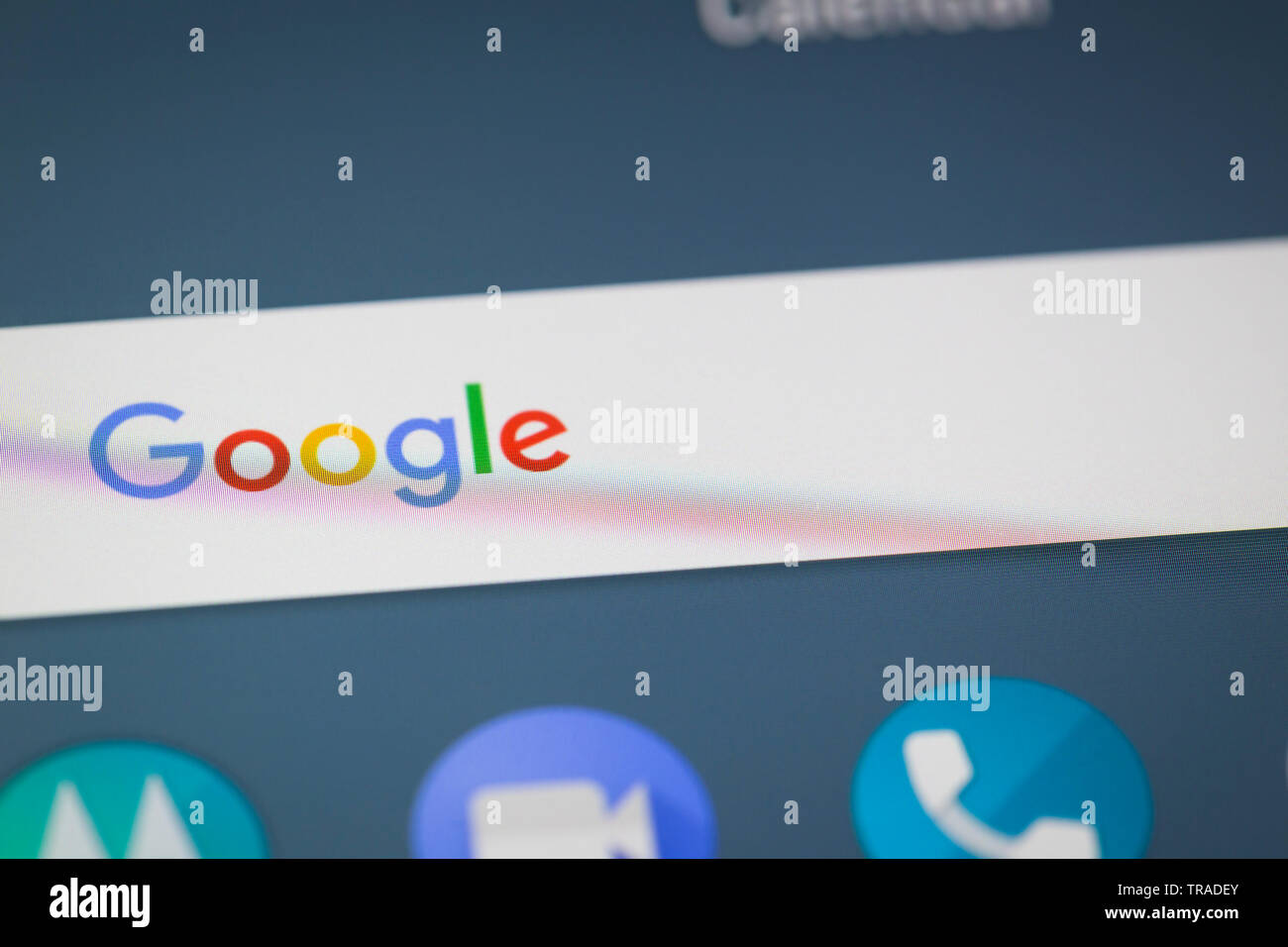 Logo di Google icona sullo schermo di cellulare Foto Stock