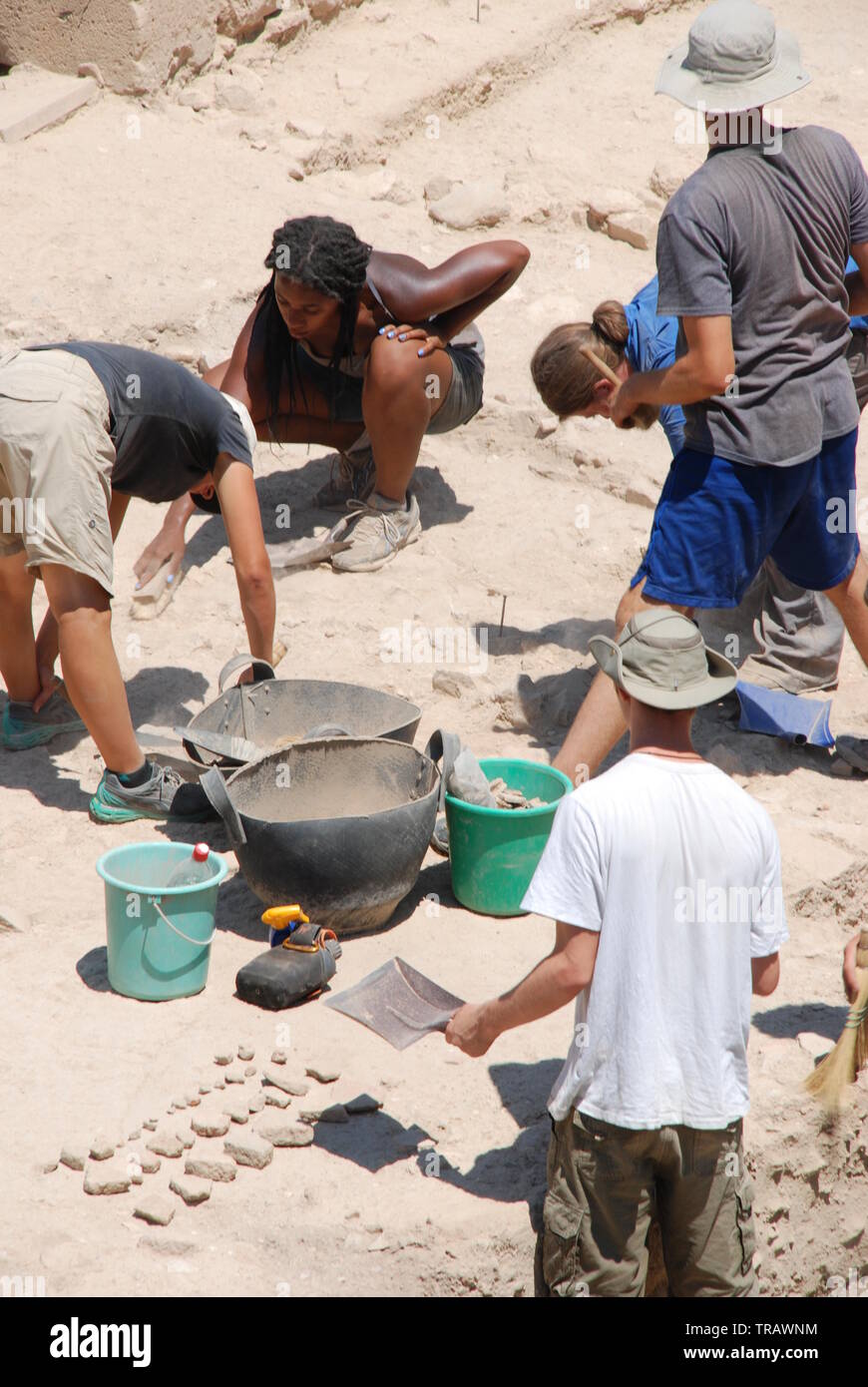 Atene, Grecia / Luglio 2018: lo scavo archeologico presso l'Antica Agorà di Atene per la scuola americana di studi classici Foto Stock