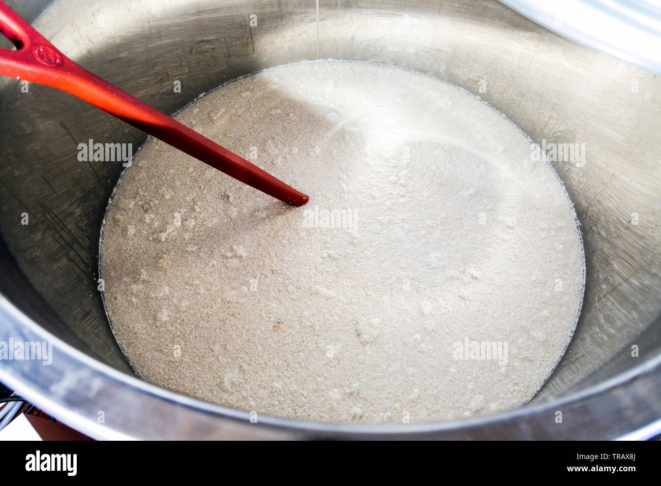 Il processo di fermentazione del Amor Amor della birra in un serbatoio (Kanpai, Londra, Regno Unito) Foto Stock