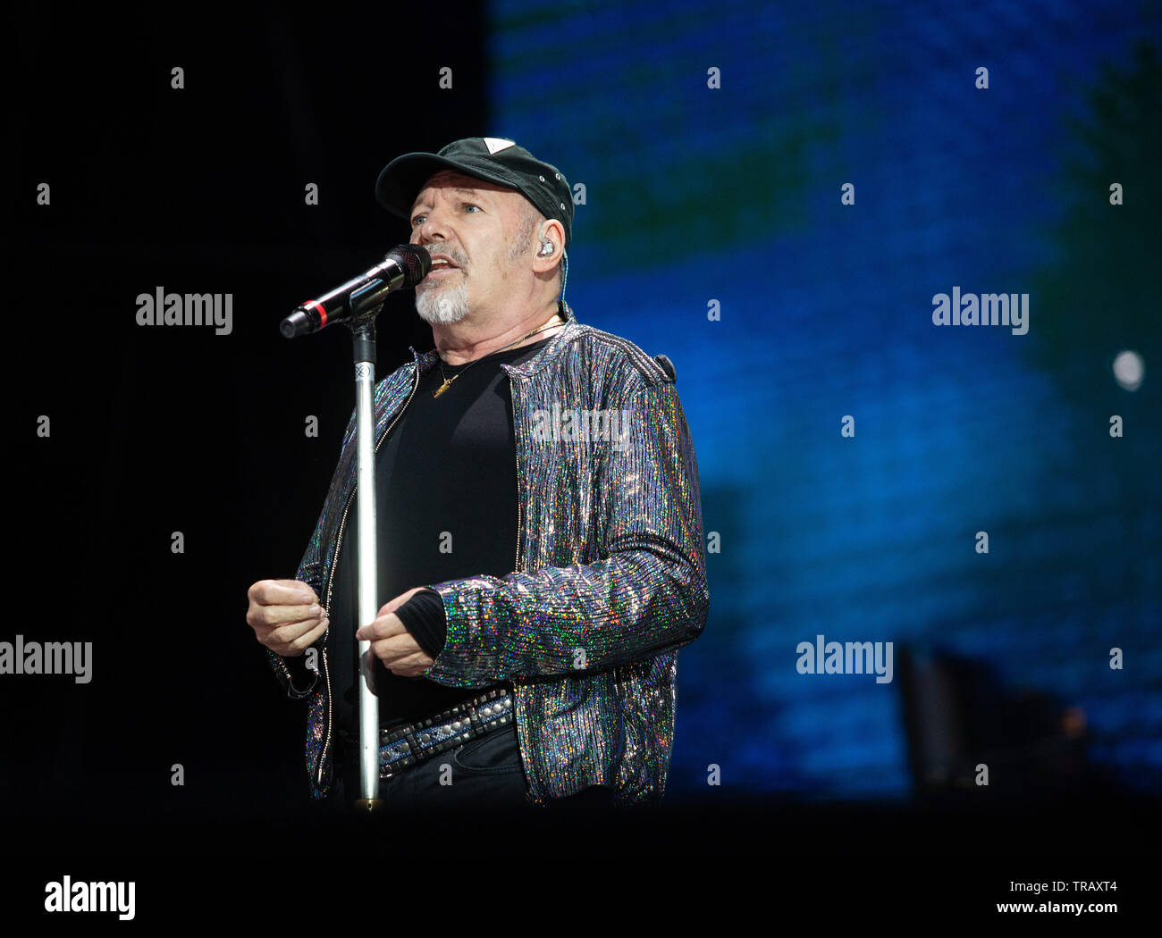 Milano, 1 Giugno 2019. Vasco Rossi in concerto allo stadio San Siro di Milano. Copyright Davide Merli / Alamy Foto Stock