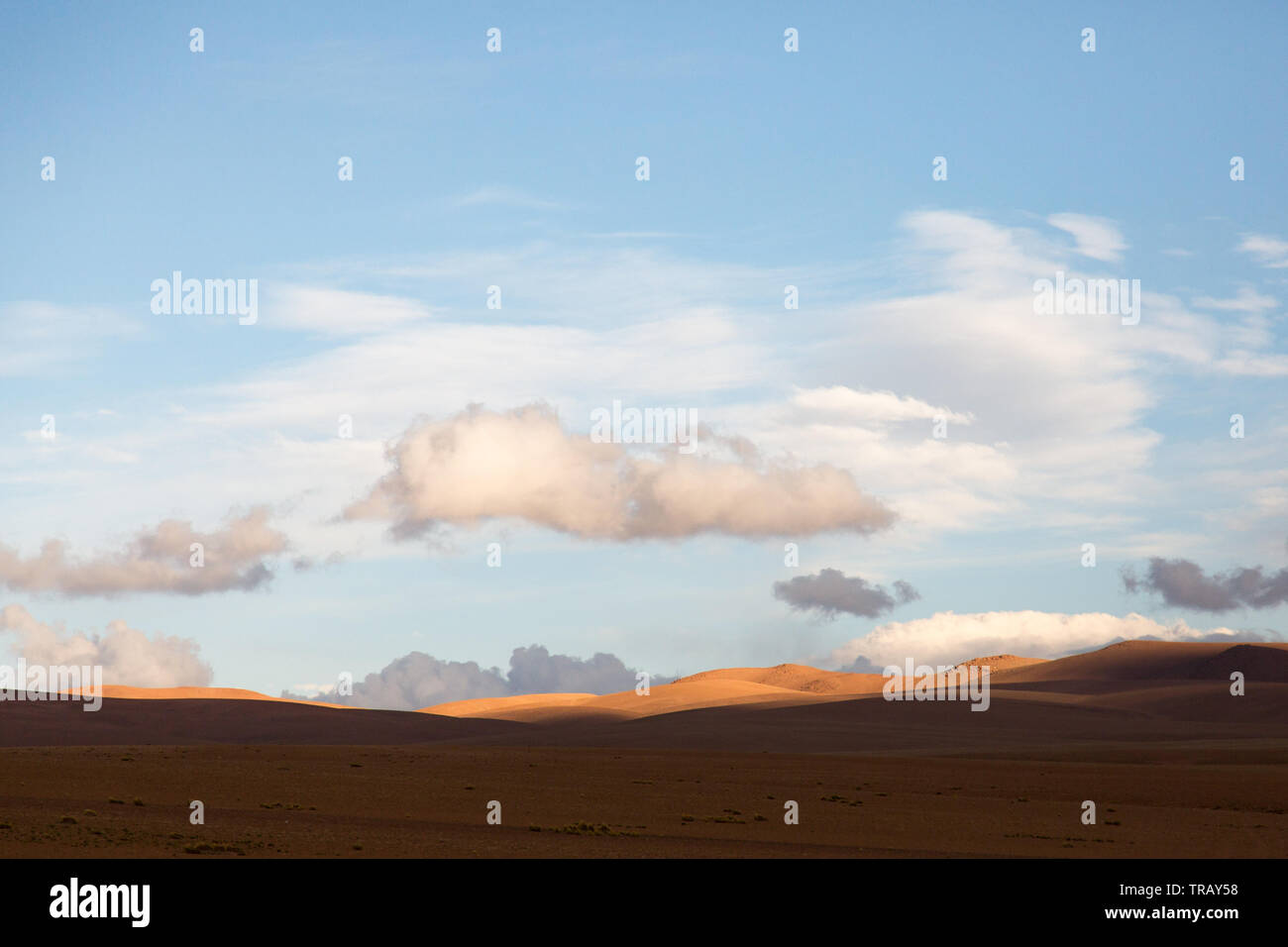 Luce drammatica sulle montagne dell'altipiano della Bolivia Foto Stock