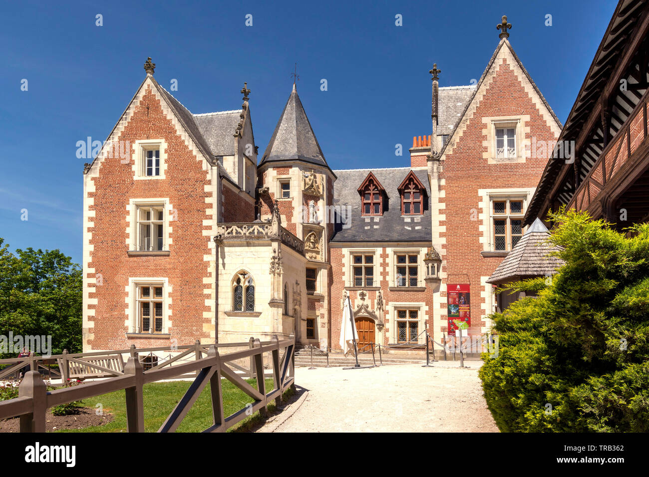 Vista del Clos Luce mansion, Leonardo da Vinci l'ultima casa, Amboise, Indre-et-Loire Departement, Center-Val de Loire, Francia Foto Stock