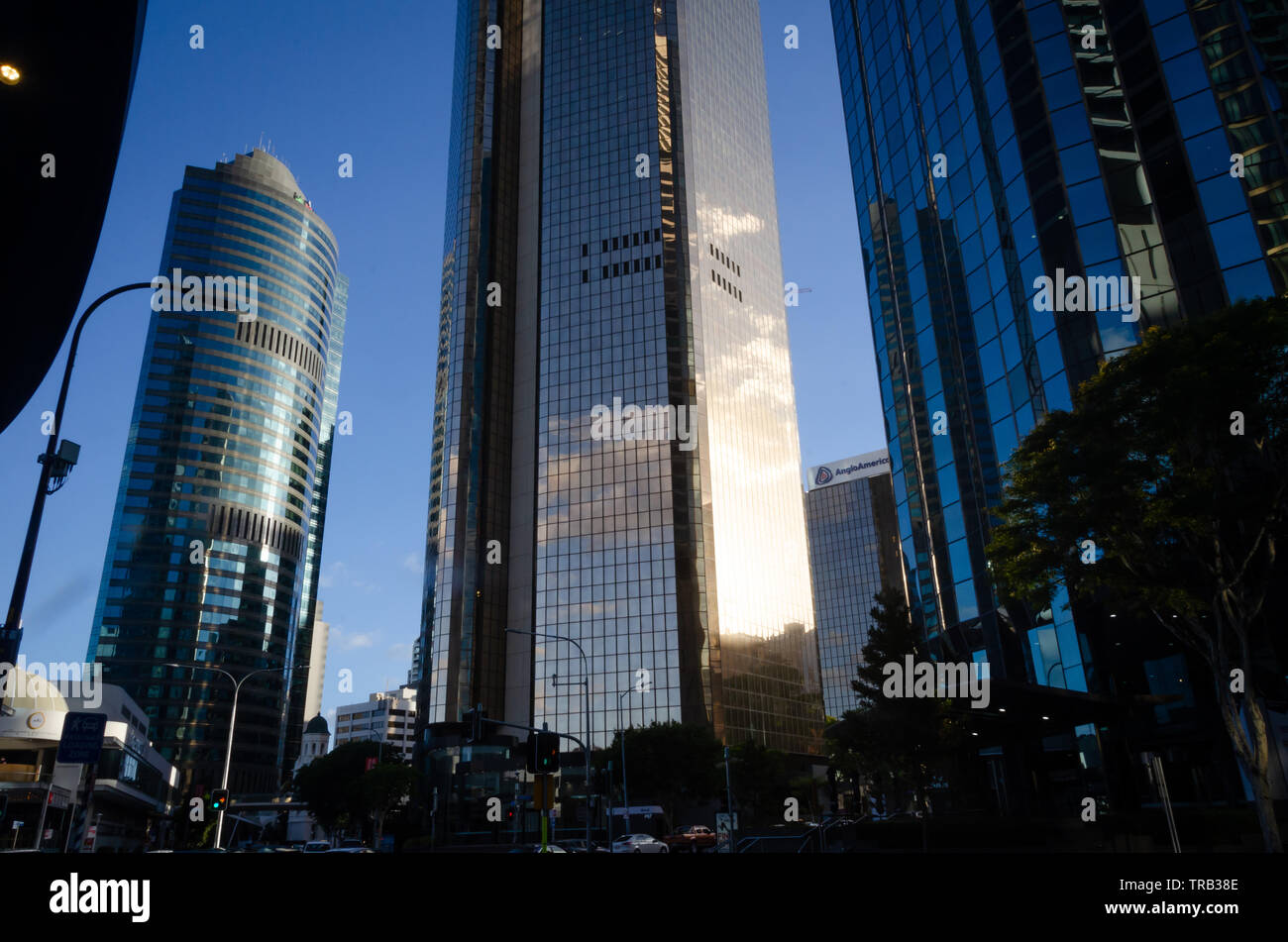 Grattacieli, edifici per uffici, nel quartiere centrale degli affari, Brisbane, Queensland, Australia Foto Stock