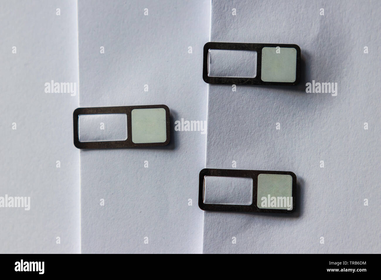 Fermagli per carta fatta di metallo con casella di testo Foto Stock