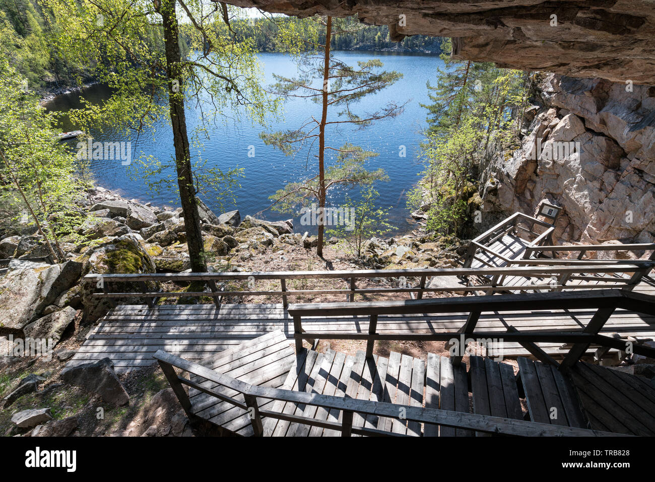 A Grotta Ukonvuori, Kolovesi national park, Enonkoski, Finlandia Foto Stock