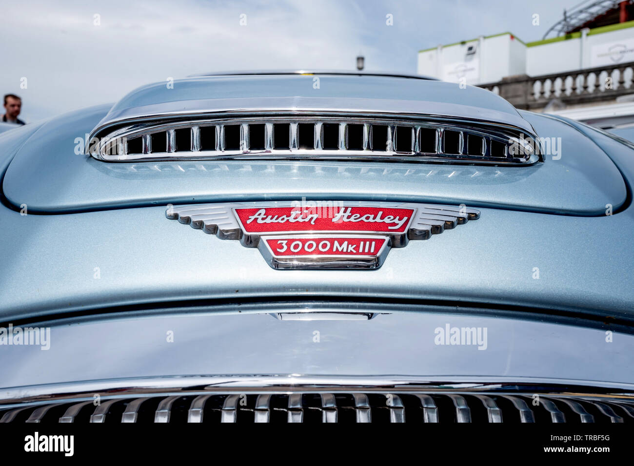 Austin Healey 3000 Mk III badge classico marque mascotte Foto Stock