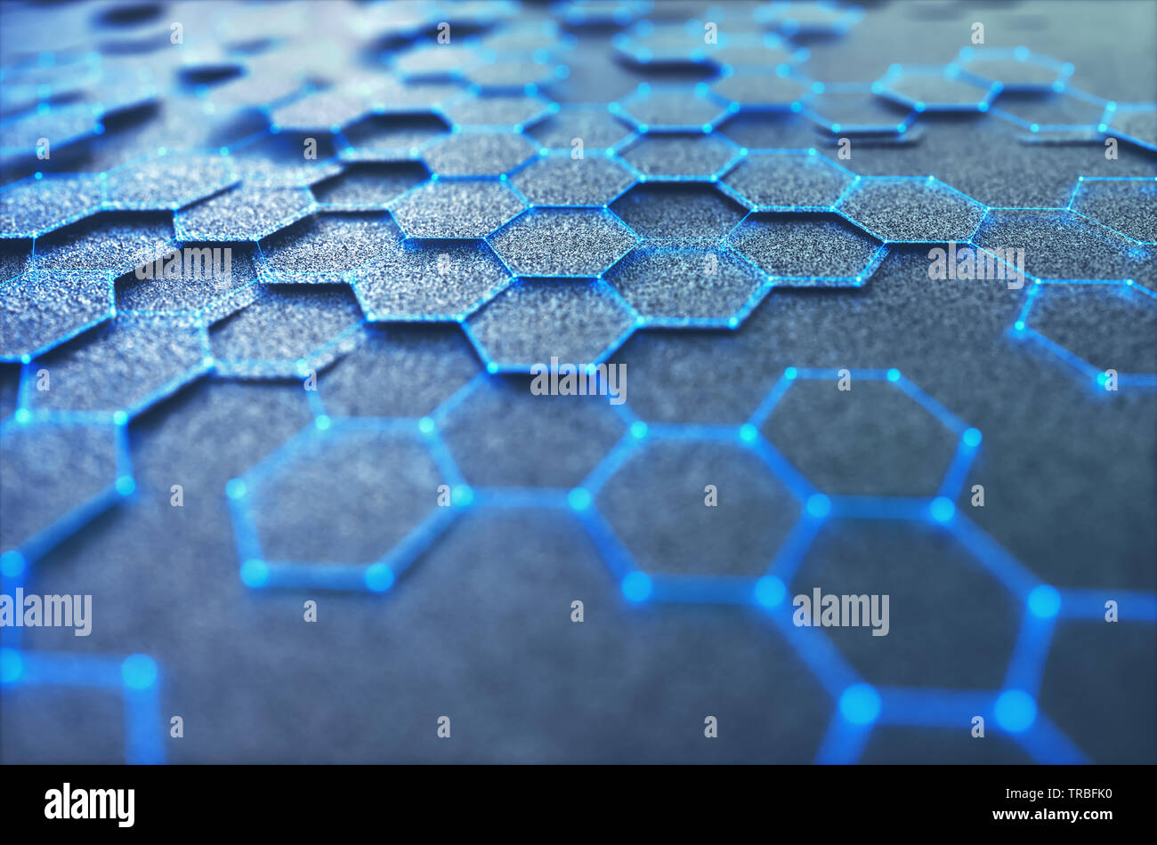 Concettuale astratto immagine con collegamento strutturale. 3D lo sfondo dell'illustrazione. Foto Stock