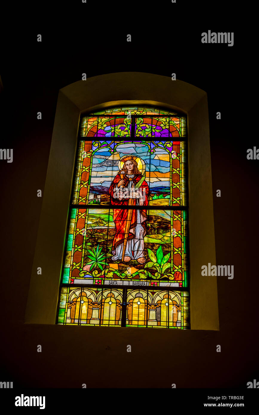 Santa Barbara le finestre di vetro macchiate da Cattedrale Metropolitana di Panama Foto Stock