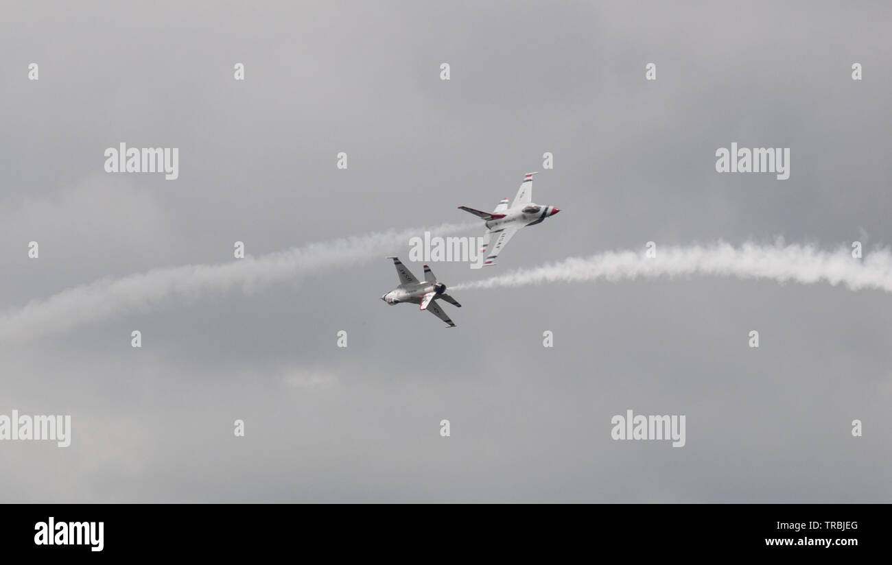 Il USAF Thunderbird F-16 Team Display Foto Stock