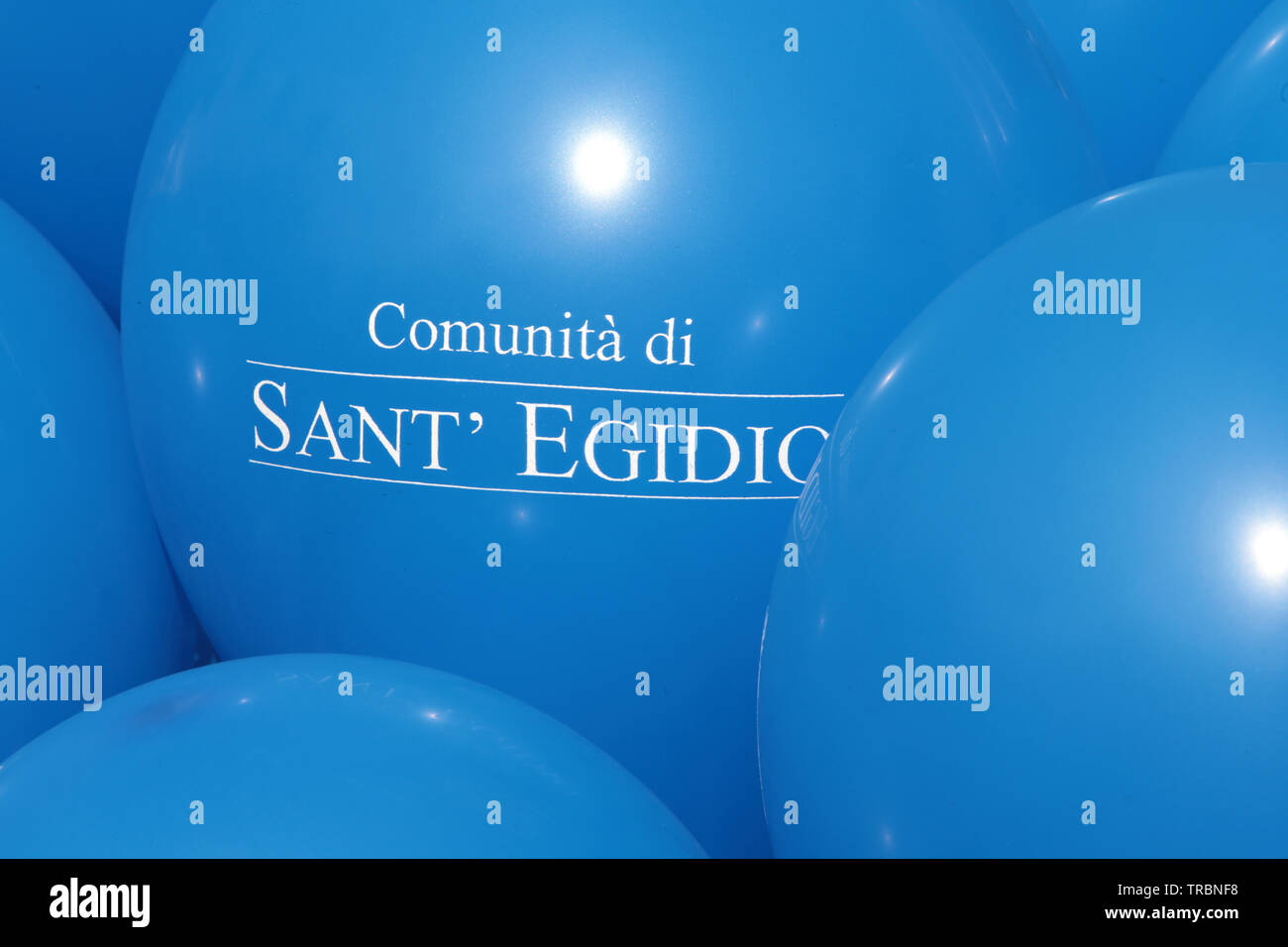 La Communauté de Sant'Egidio. Ballons de baudruche. Foto Stock