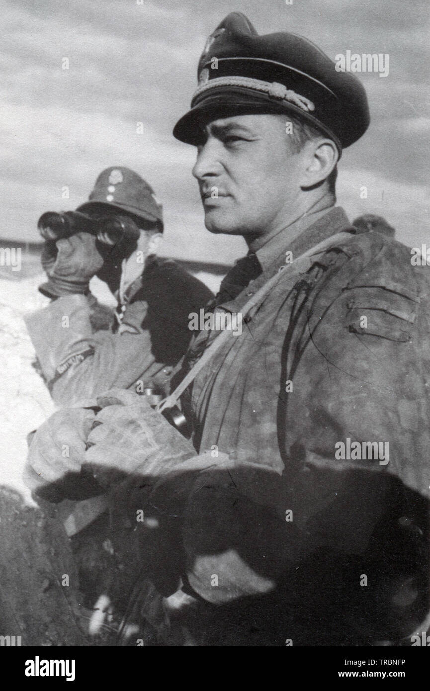 German Waffen SS ufficiali 1944 sul fronte russo Foto Stock